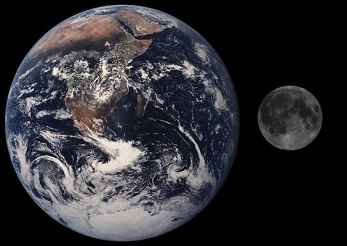moon & earth