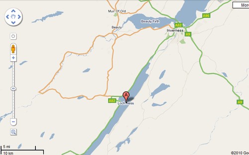 Google map of Loch Ness