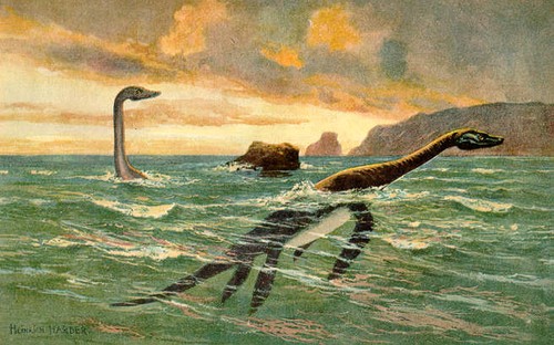 plesiosaur by Heinrich Harder, 1916, public domain