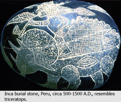 Ica stones supposedly from a pre-1500-A.D. Inca civilization